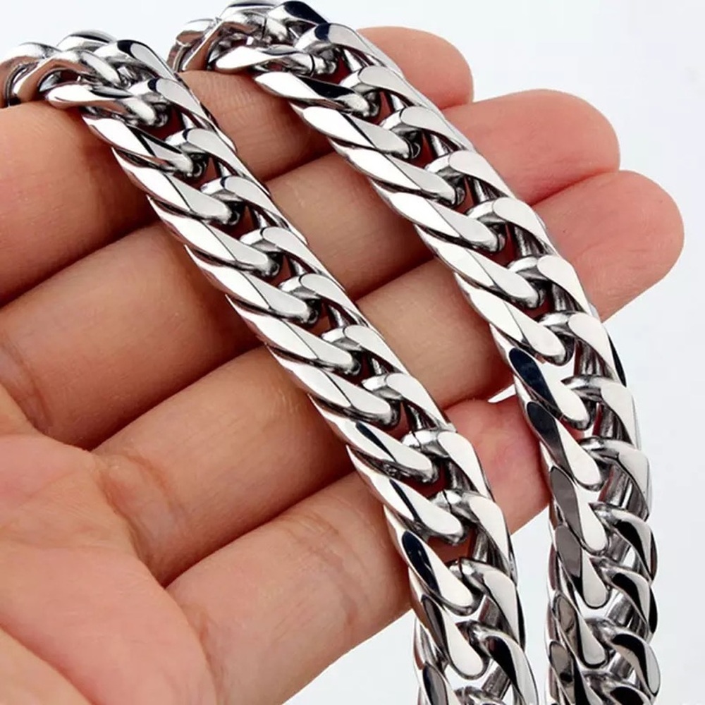 13MM Stainless Steel Hip-Hop Chain Necklace - Picture 3 of 4